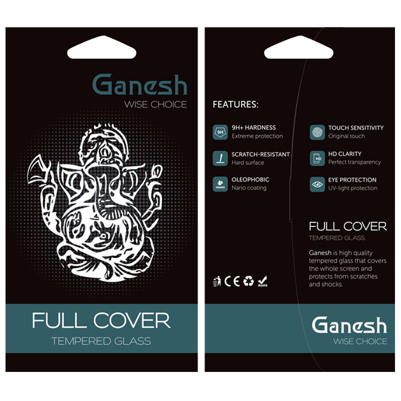 Фото Защитное стекло Ganesh (Full Cover) для Apple iPhone 14 (6.1") (Черный) в магазине vchehle.ua