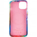 Шкіряний чохол Colour Splash with Magnetic Safe на Apple iPhone 12 Pro / 12 (6.1") (Pink / Blue) в магазині vchehle.ua