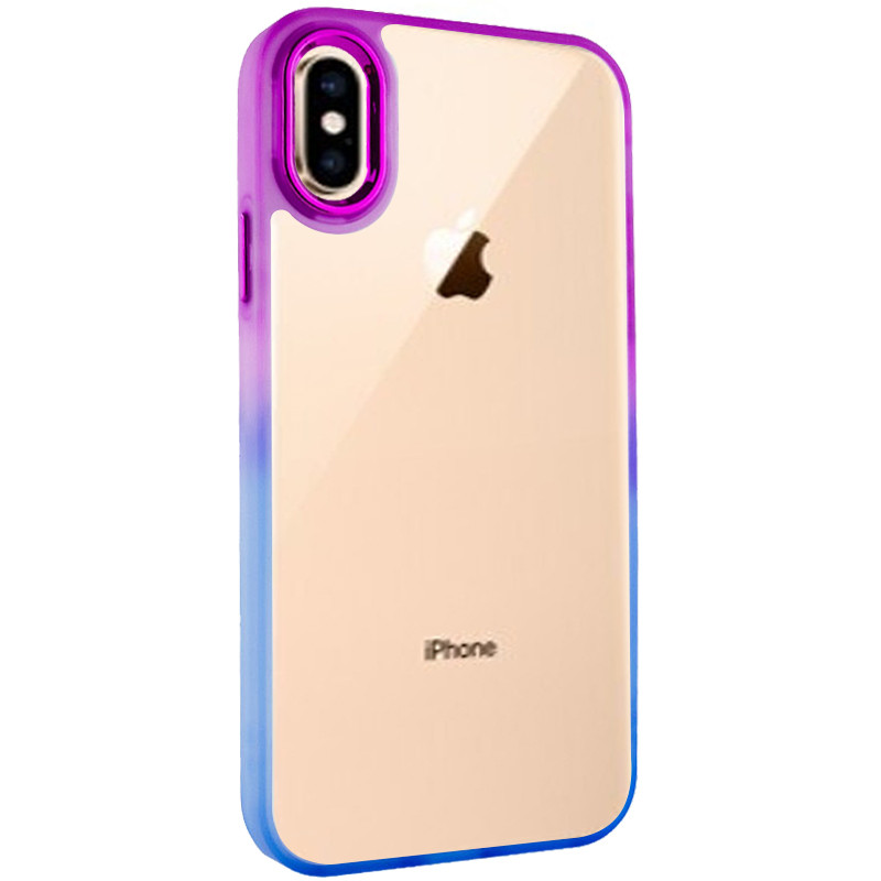 Чехол TPU+PC Fresh sip series для Apple iPhone XS Max (6.5") (Синий / Фиолетовый)