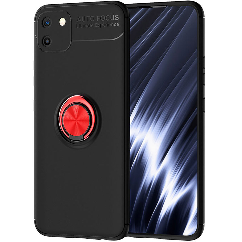 

TPU чохол Deen ColorRing під магнітний тримач (opp) на Realme C11 (Чорний / Червоний) 927481