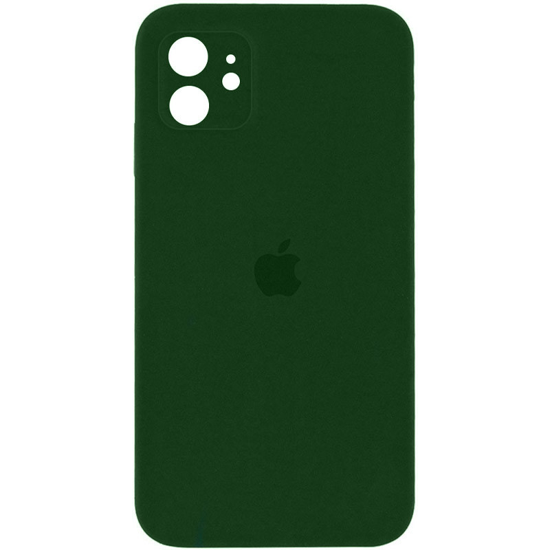 Чохол Silicone Case Square Full Camera Protective (AA) на Apple iPhone 11 (6.1") (Зелений / Army green)