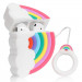 Фото Силиконовый футляр Rainbow для наушников AirPods 1/2 + кольцо (Радуга / Белый) на vchehle.ua