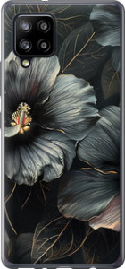 Чехол Черные цветы для Samsung Galaxy A42 A426B