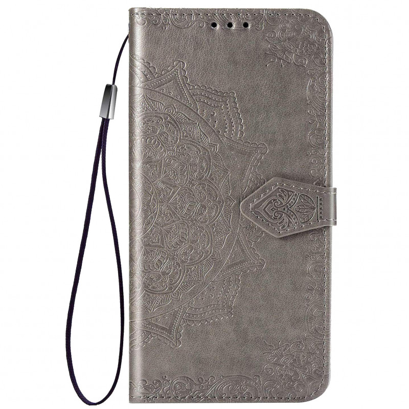 Кожаный чехол-книжка Art Case с визитницей для Oppo A15 / A15s (Серый)