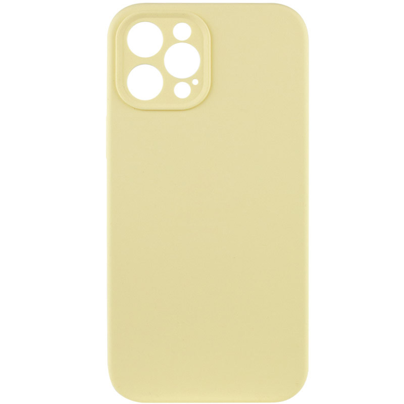 Чохол Silicone Case Full Camera Protective (AA) NO LOGO на Apple iPhone 12 Pro (6.1") (Жовтий / Mellow Yellow)