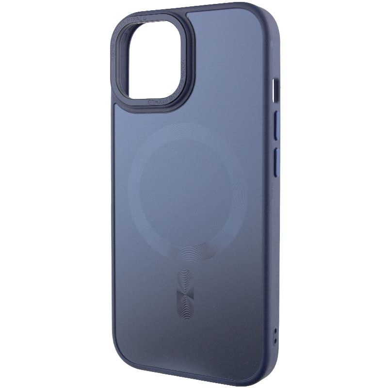 Фото Чохол TPU+Glass Sapphire Midnight Open Camera with Magnetic Safe на Apple iPhone 15 (6.1") (Синій / Deep navy) в маназині vchehle.ua