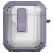 Футляр противоударный Locking Button для наушников Airpods 1/2 (Light Purple)