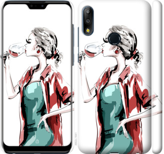 

Чехол Девушка с бокалом для Asus Zenfone Max Pro M2 ZB631KL 841866