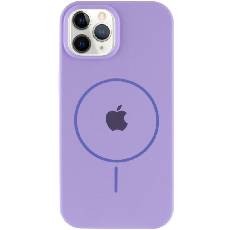 Фото Чохол Silicone Case Full Protective (AA) with Magnetic Safe на Apple iPhone 12 Pro Max (6.7") (Бузковий / Dasheen) на vchehle.ua