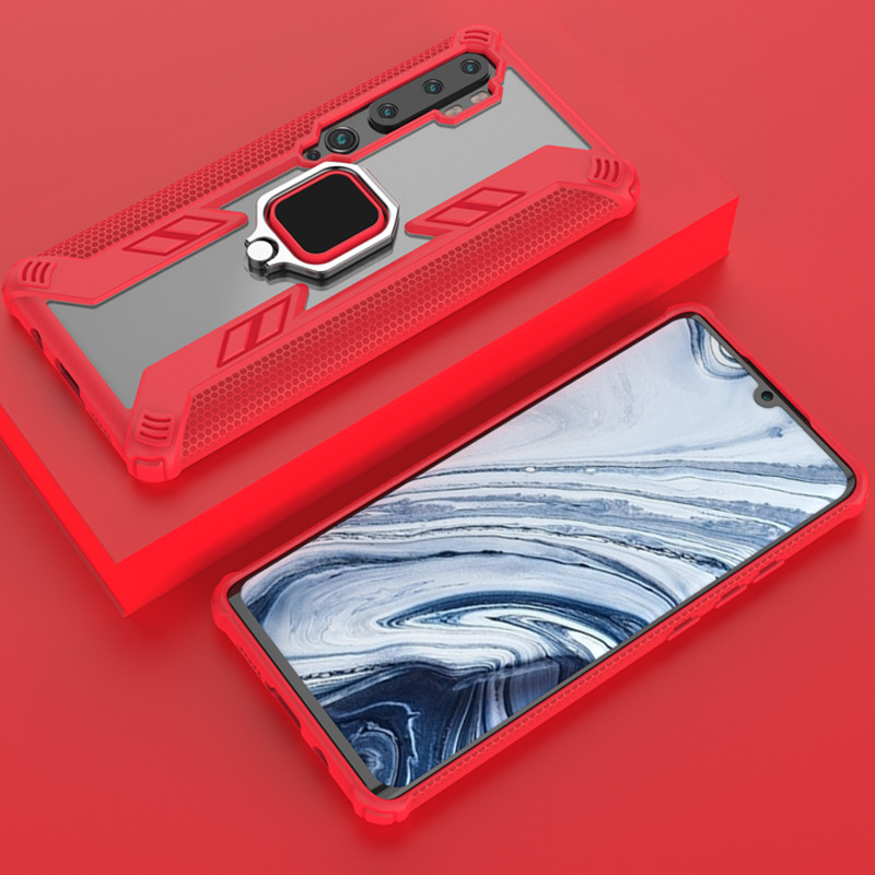Ударостійкий чохол Combo Ring for Magnet на Xiaomi Mi Note 10 / Note 10 Pro/Mi CC9 Pro (Червоний) в магазині vchehle.ua