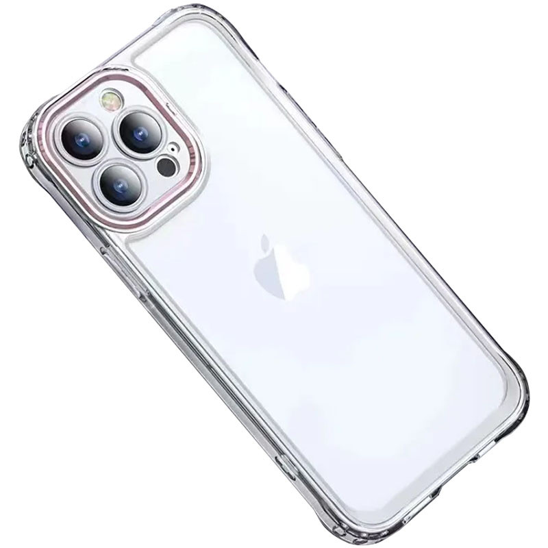 Фото TPU+PC чехол ColorCam для Apple iPhone 13 Pro (6.1") (Прозрачный / Розовый) на vchehle.ua