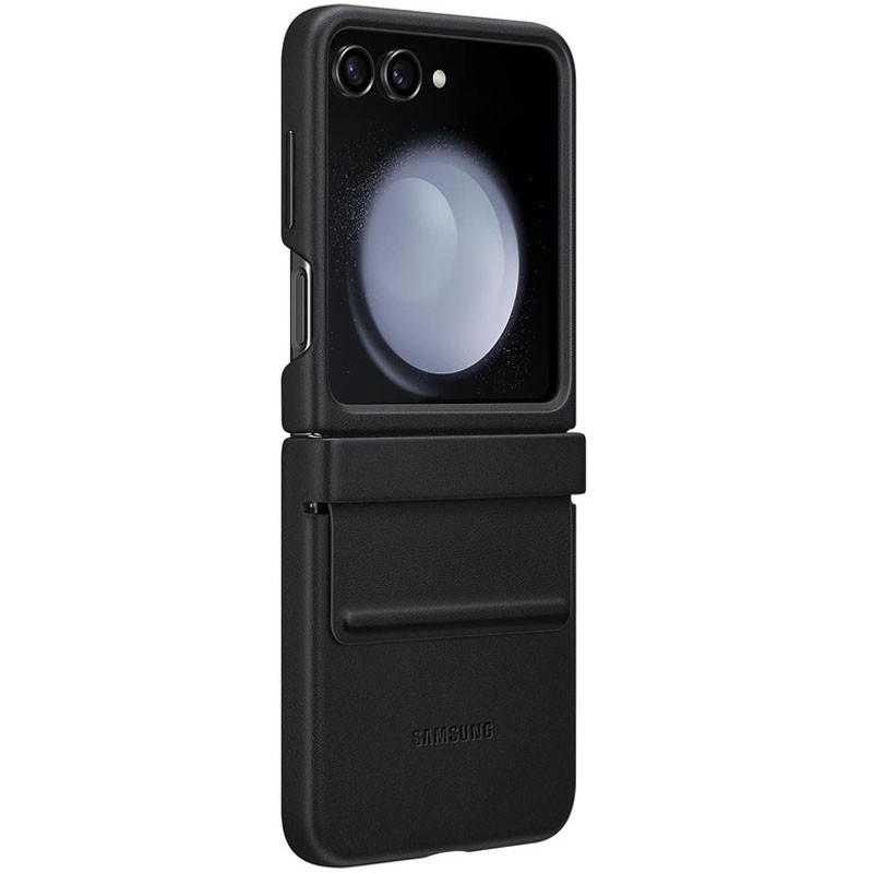 Фото Шкіряний чохол Leather Case (AAA) на Samsung Galaxy Z Flip6 (Black) на vchehle.ua