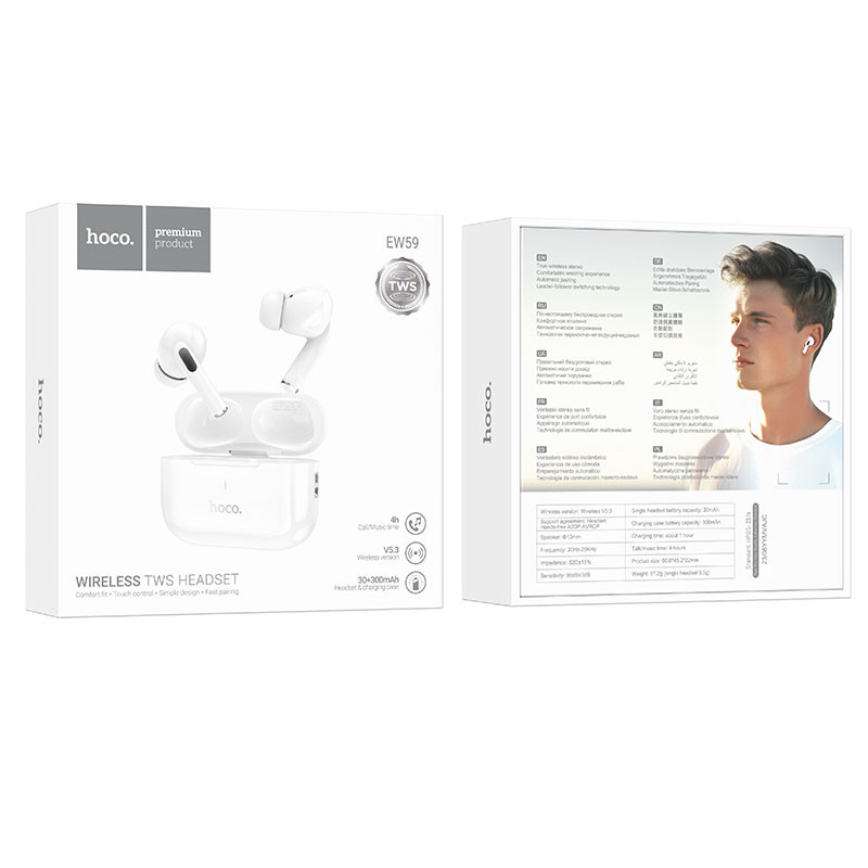 Заказать Беспроводные TWS наушники Hoco EW59 (White) на vchehle.ua