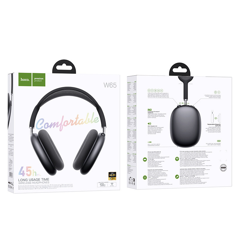 Накладные беспроводные наушники Hoco W65 Happy (Deep space gray) в магазине vchehle.ua