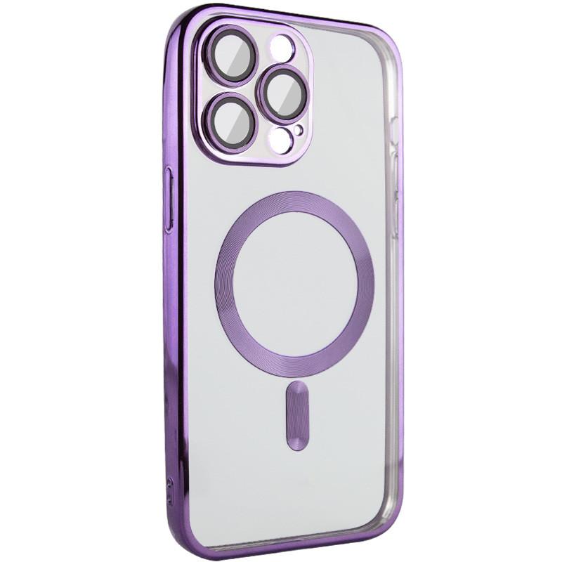 TPU чехол Fibra Chrome with Magnetic safe для Apple iPhone 15 Pro Max (6.7") (Purple)