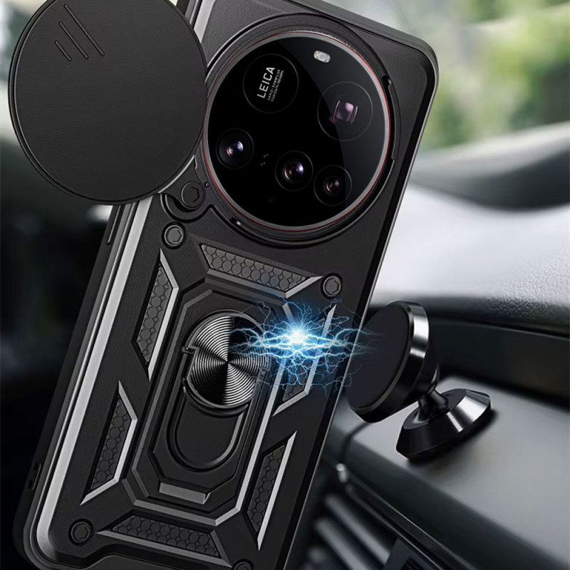 Фото Ударостійкий чохол Camshield Serge Ring на Xiaomi 15 Ultra (Чорний) в маназині vchehle.ua