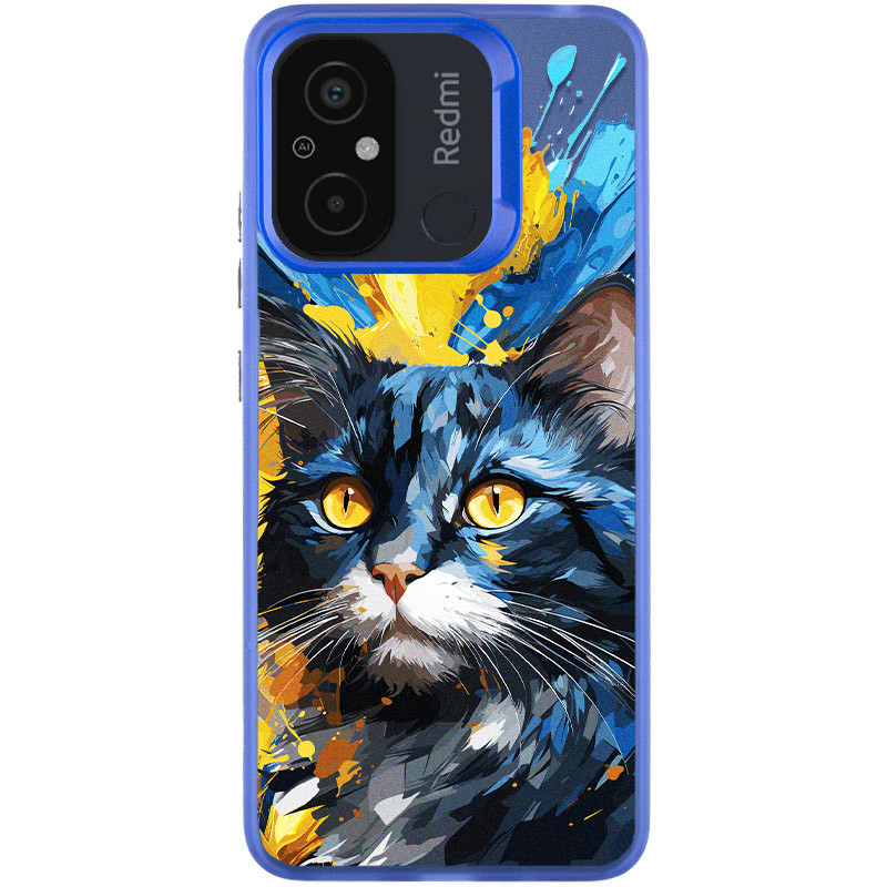 TPU+PC чохол TakiTaki Magic glow на Xiaomi Redmi 12C (Cat / Blue)