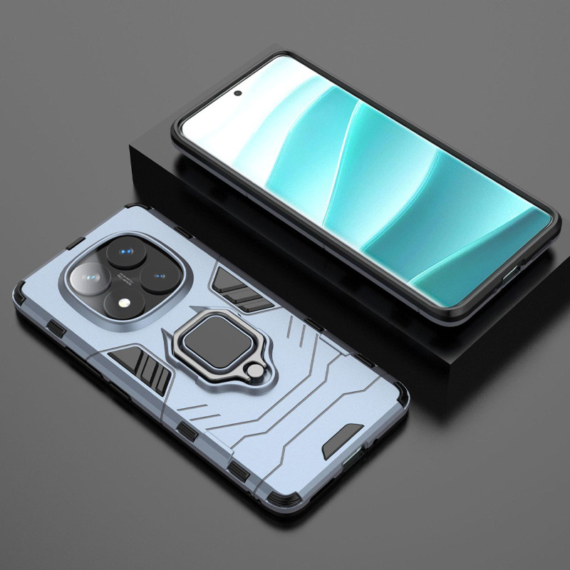Купить Ударопрочный чехол Transformer Ring for Magnet для Xiaomi Redmi Note 14 Pro 5G (Серый / Metal slate) на vchehle.ua