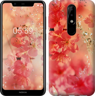 

Чехол Розовые цветы для Nokia 5.1 Plus 879282