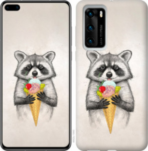 Чехол Енотик с мороженым для Huawei P40