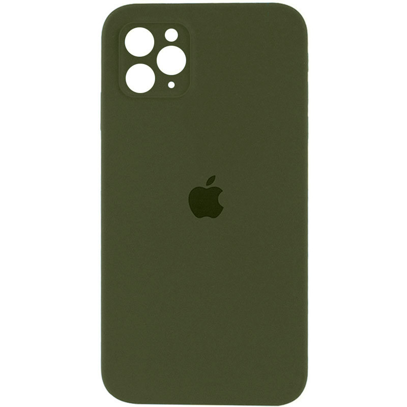 Чехол Silicone Case Square Full Camera Protective (AA) для Apple iPhone 11 Pro (5.8") (Зеленый / Dark Olive)