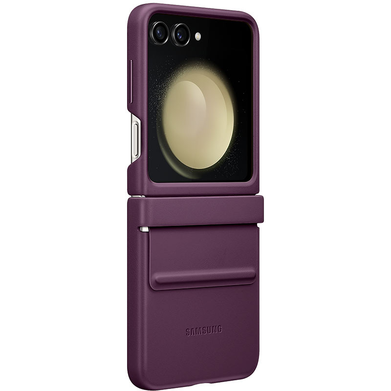 Фото Кожаный чехол Leather Case (AAA) для Samsung Galaxy Z Flip5 (Purple) на vchehle.ua