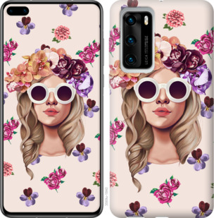 

Чохол Дівчина з квітами v2 на Huawei P40 934011