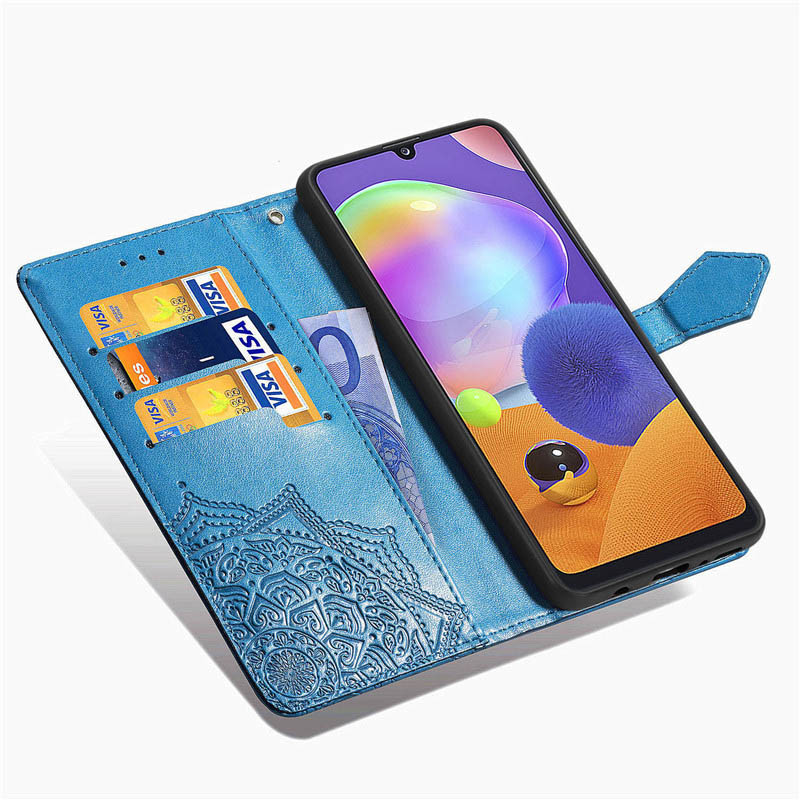 Фото Кожаный чехол-книжка Art Case с визитницей для Samsung Galaxy A04s (Синий) на vchehle.ua
