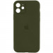 Чохол Silicone Case Full Camera Protective (AA) на Apple iPhone 12 (6.1") (Зелений / Dark Olive)