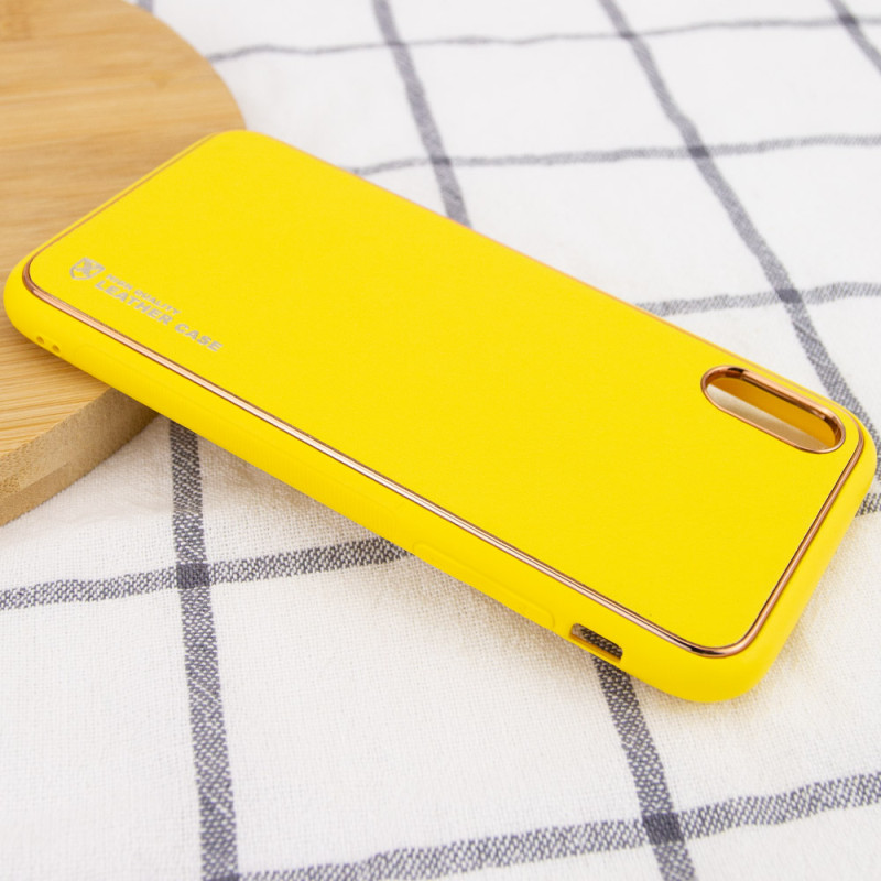 Фото Шкіряний чохол Xshield на Apple iPhone XR (6.1") (Жовтий / Yellow) в маназині vchehle.ua