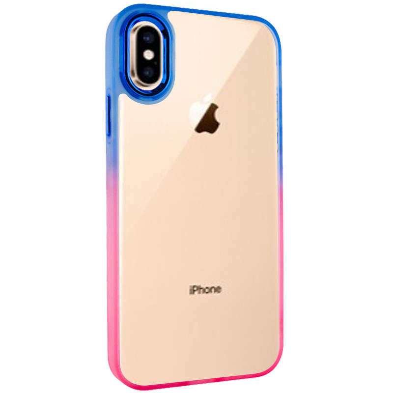 Чехол TPU+PC Fresh sip series для Apple iPhone XS Max (6.5") (Розовый / Синий)