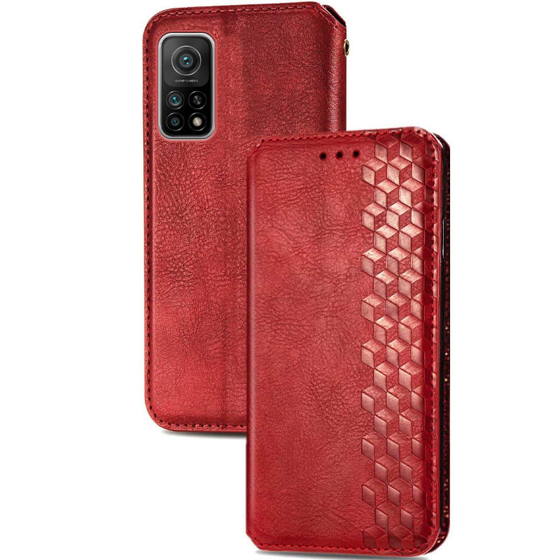 Фото Кожаный чехол книжка GETMAN Cubic (PU) для Xiaomi Mi 10T / Mi 10T Pro (Красный) на vchehle.ua