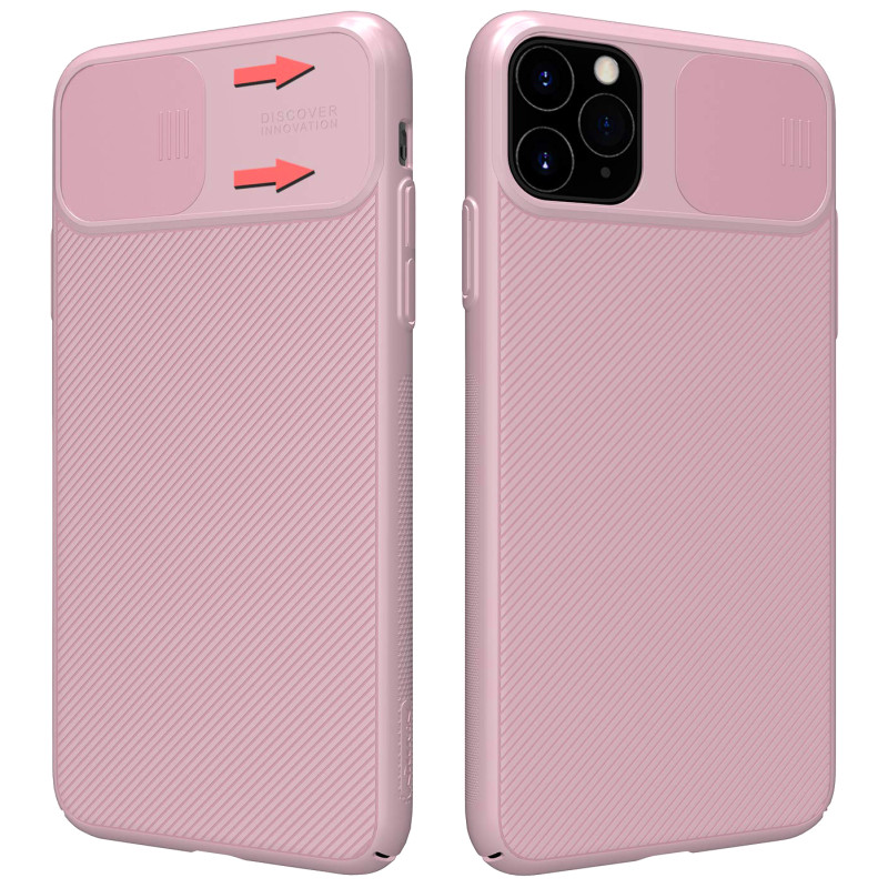 Карбонова накладка Nillkin Camshield (шторка на камеру) на Apple iPhone 11 Pro Max (6.5") (Рожевий / Pink)