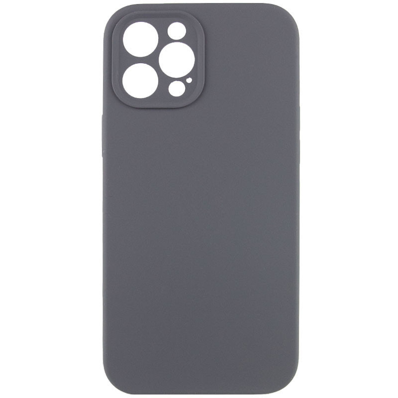 Чехол Silicone Case Full Camera Protective (AA) NO LOGO для Apple iPhone 12 Pro (6.1") (Серый / Dark Gray)