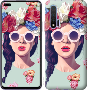 

Чехол Девушка с цветами для Huawei Nova 6 878911