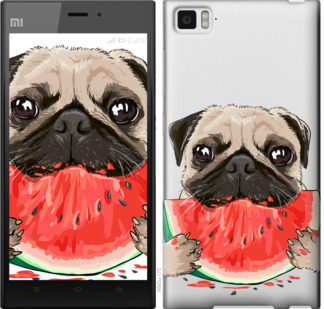 

Чехол Мопс и арбуз для Xiaomi Mi3 843789
