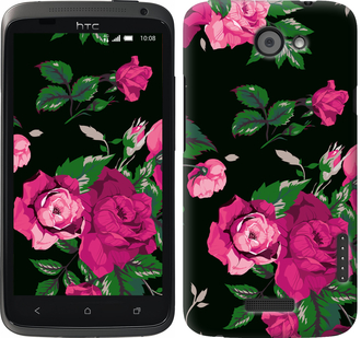 

Чохол Троянди на чорному тлі на HTC One X 546884