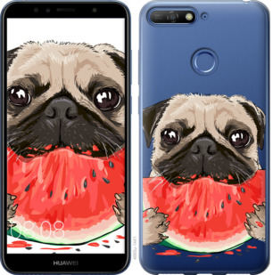 

Чохол Мопс і кавун для Huawei Honor 7A Pro 843830