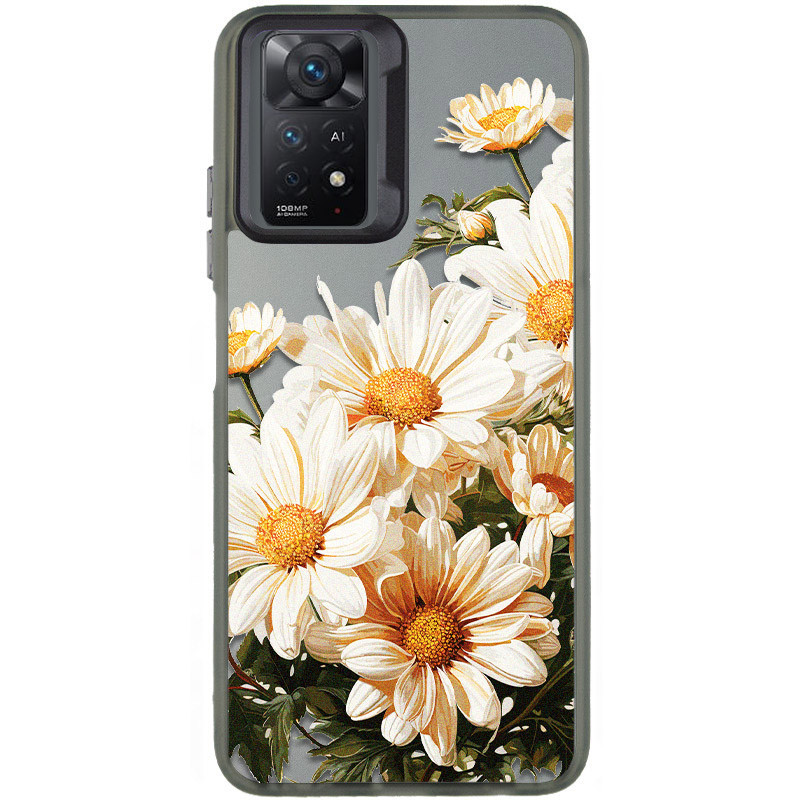 TPU+PC чехол TakiTaki Magic glow для Xiaomi Redmi Note 11 Pro 4G/5G / 12 Pro 4G (Chamomile / Black)