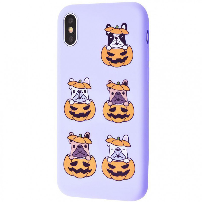 

TPU чехол WAVE Fancy для Apple iPhone XS Max (6.5") (Dog in pumpkin / Light purple) 1060043