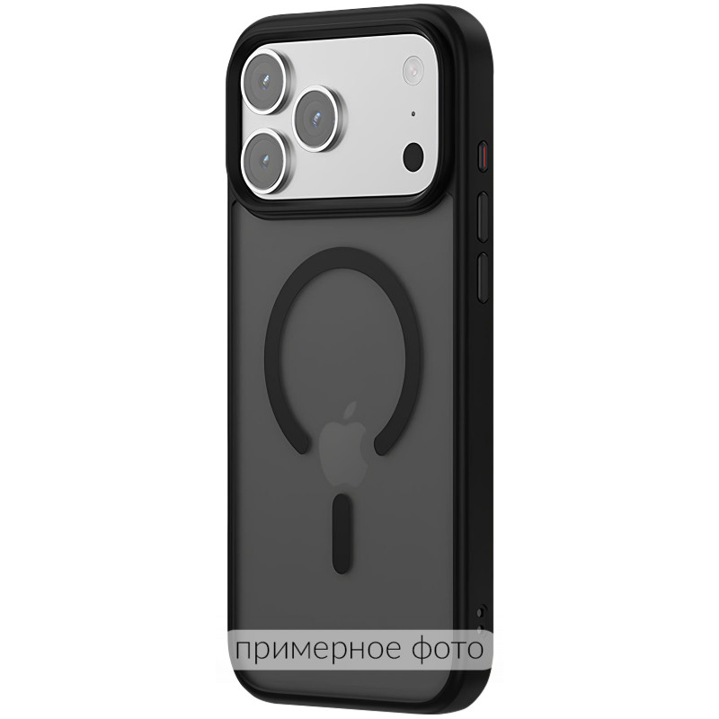 Фото TPU+PC чохол Metal Buttons with Magnetic Safe Colorful на Apple iPhone 17 (6.3") (Чорний / Black) на vchehle.ua