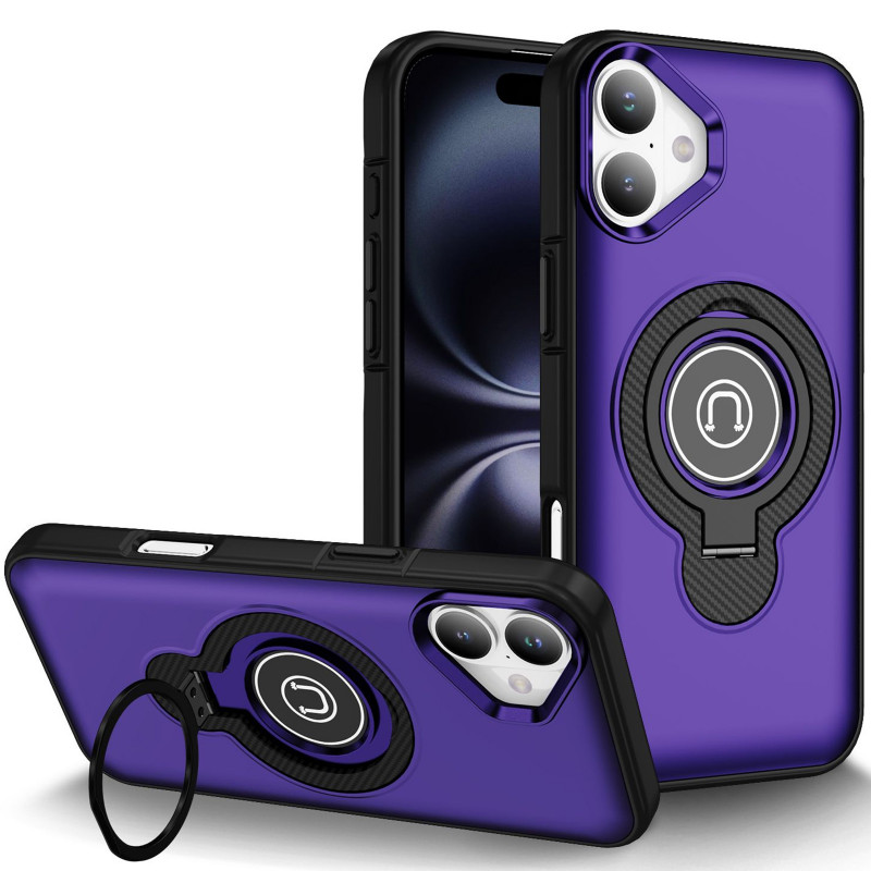TPU+Textured PC Magnet для Apple iPhone 16 (6.1") (Purple)
