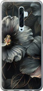 Чохол Чорні квіти на Oppo Reno 2Z