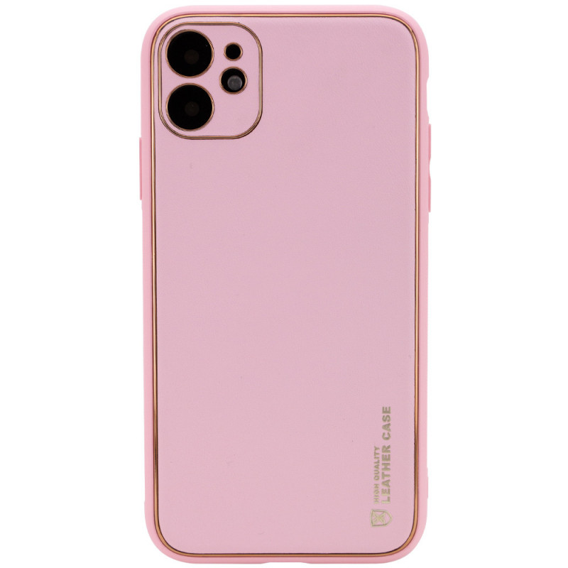 Кожаный чехол Xshield для Apple iPhone 12 (6.1") (Розовый / Pink)