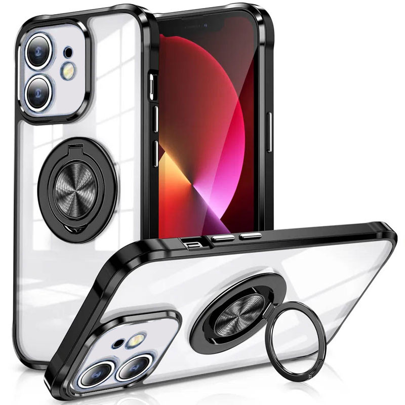

TPU+PC чохол Kickstand Color на Apple iPhone 11 (6.1") (Чорний / Чорний) 1517670