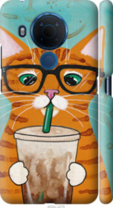 Чехол Зеленоглазый кот в очках для Nokia 5.4