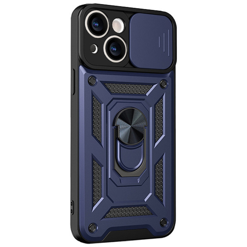 Фото Ударопрочный чехол Camshield Serge Ring для Apple iPhone 13 (6.1") (Синий) на vchehle.ua