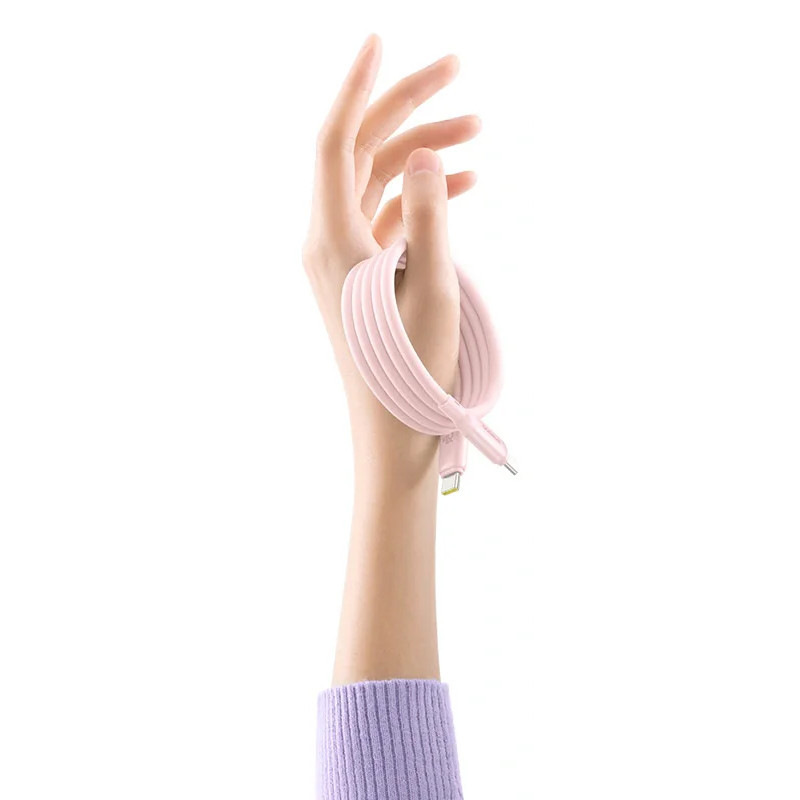 Дата кабель Baseus PicoGo Magnetic Liquid Silicone Type-C to Type-C 240W (1m) (P10376800) (Baby Pink) в магазине vchehle.ua