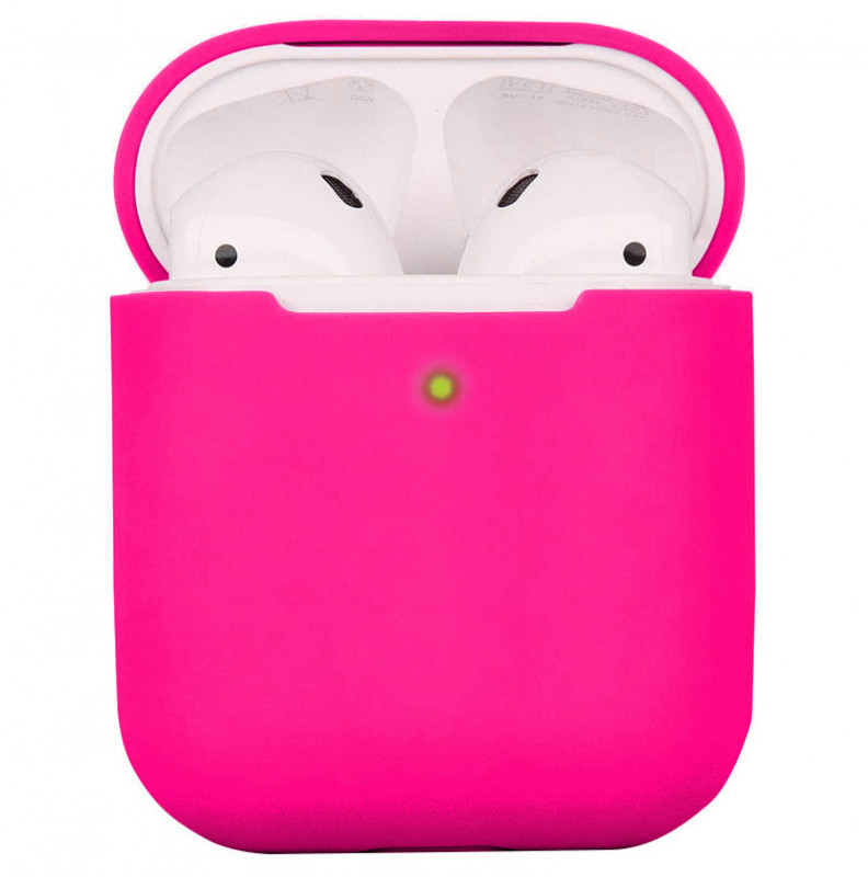 

Силиконовый футляр для наушников AirPods 1/2 (Рожевий / Barbie pink) 1160346