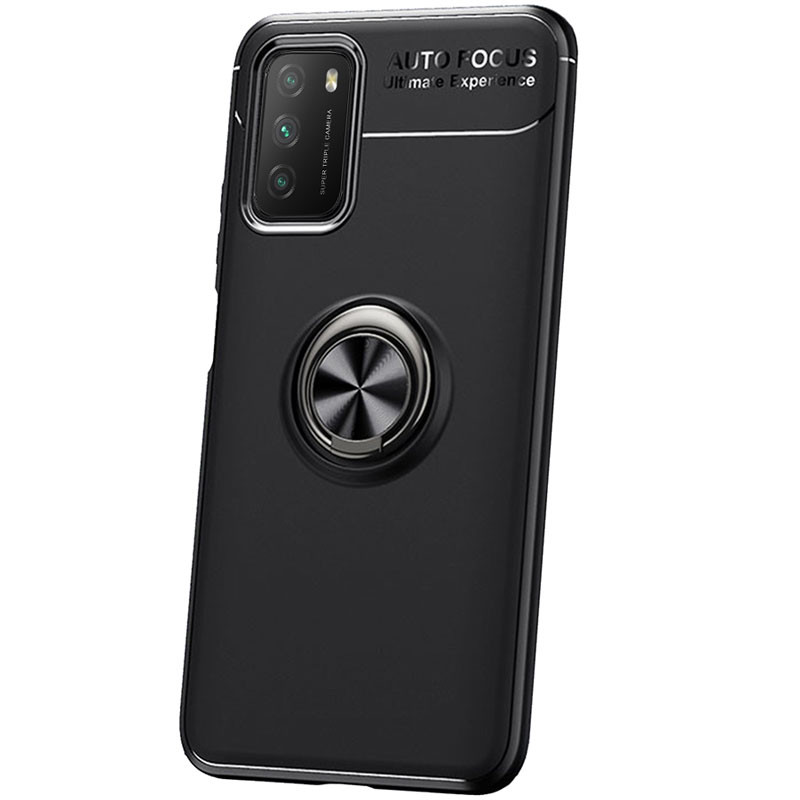 

TPU чохол Deen ColorRing під магнітний тримач (opp) на Xiaomi Poco M3 (Чорний / Чорний) 1114284